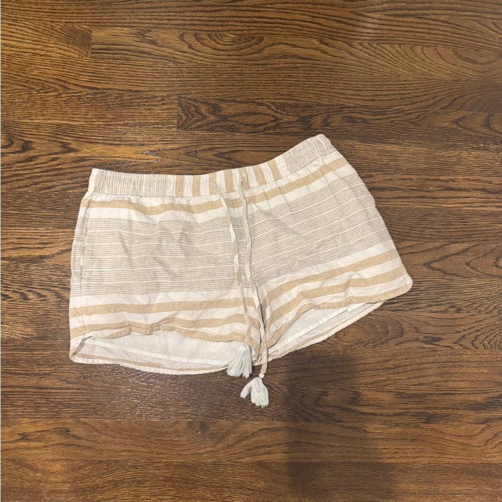 Vineyard Vines Beige and White Striped Linen Shorts